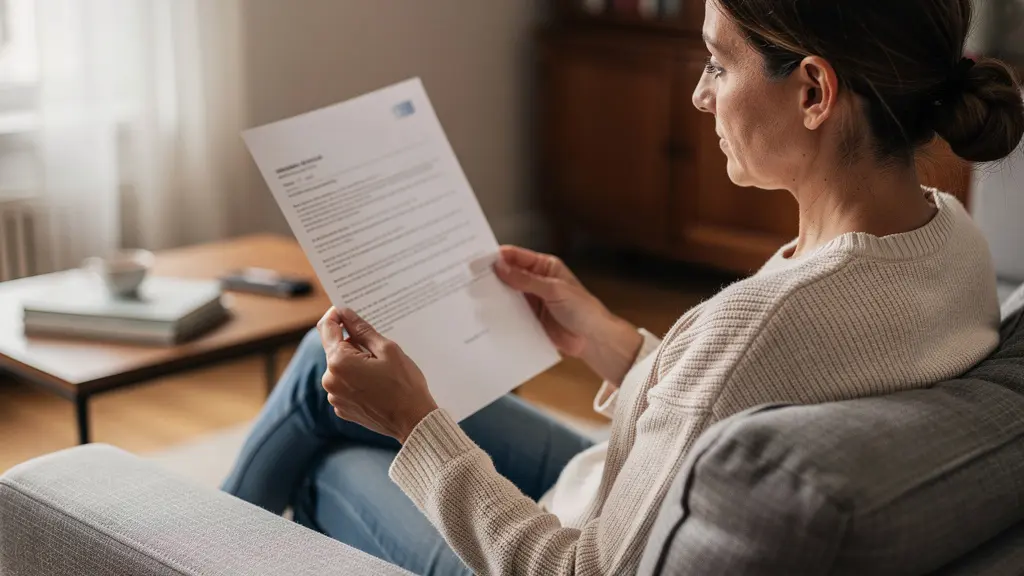 Personne vérifiant les clauses de couverture de son contrat auto